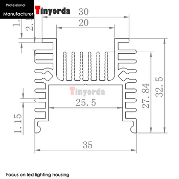 Tinyorda TH3536A 2Pcs (1 m de Longitud) Led lámpara Colgante Perfil de Oficina Luz del Disipador de calor [Fabricante Profesional]