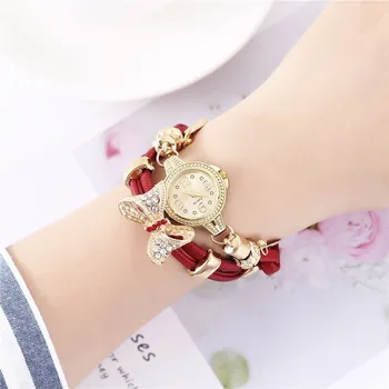 Caliente la venta de retro reloj de pulsera de las mujeres de alta calidad, exquisita arco-nudo dejar colgante de cuarzo relogio feminino reloj relojes mujer