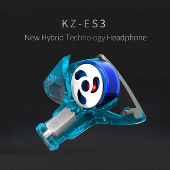 Nueva KZ ES3 1DD+1BA Híbrido En la Oreja los Auriculares HIFI DJ Monito Corriendo Deporte Auriculares Auricular Auricular Auricular KZ ZST KZ ZS5 KZ ZS6