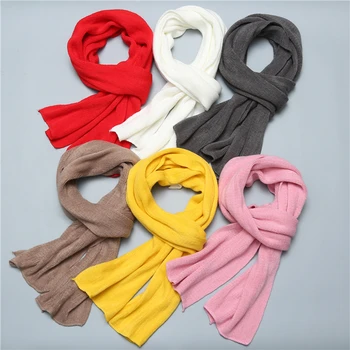 2020 las nuevas mujeres de la bufanda de punto bufandas de cachemira invierno chales sólida a largo tamaño de los hombres muffer señora pañuelo foulard