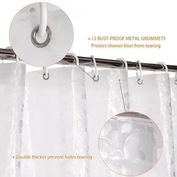 NUEVA 3D EVA Moda Semi-Transparente Impermeable de la Cortina de Ducha de Adoquines Patrón de las Cortinas de Ducha para Baño Home Hotel