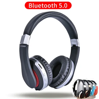 Auriculares inalámbricos Bluetooth Auricular Plegable Bass Stereo Gaming Auriculares Con Micrófono Soporte de Tarjeta TF Para el Teléfono Móvil