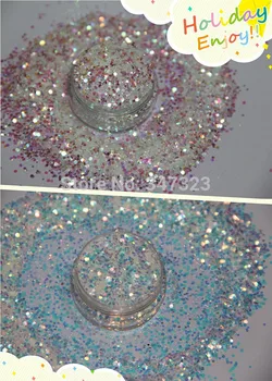 A31504-2829 el Tamaño de la Mezcla arco iris Iridiscente 2 Colores Blanco Brillo para uñas de arte y Otros DIY decoración 1Pack =25g*2=50g