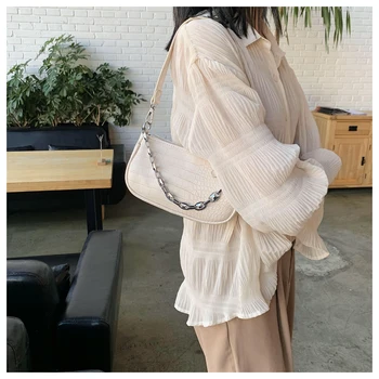 Moda Patrón de Cocodrilo bolsos Baguette MINI de la PU de Cuero Bolsas de Hombro Para Mujer 2020 de la Cadena de Diseño de Lujo equipaje de Mano Femenina de Viaje