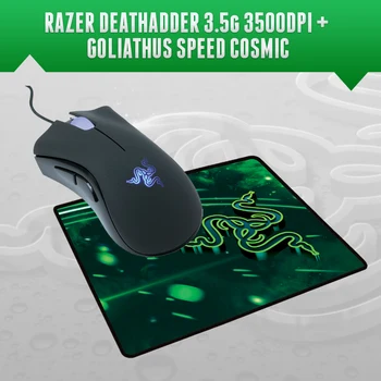 Razer Deathadder 3500 DPI Ratón de Juego + Razer Goliathus Speed Cósmica Edición Mousepad 270mm x 215mm x 3mm, gastos de Envío Gratis