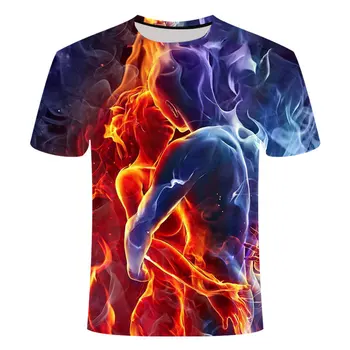 2020 de verano de alta calidad, 3D lllusion imagen de la camiseta de los hombres de la serie de verano de impresión casual 3D T-shirt top Tee más el tamaño de 6XL