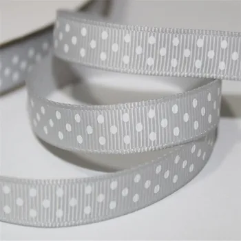 9mm de ancho de Poliéster gris Puntos spot de grosgrain cinta de regalo Cintas de Accesorios T54-007