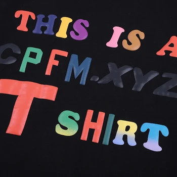 NAGRI Hombres Impresos en 3D Camiseta de Manga Corta de Kanye Moda CPFM XYZ Espuma arco iris Letra de Hip Hop Mujeres Hombres Streetwear Tops Camisetas