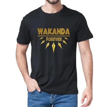 Nueva Moda de verano algodón Negro Pantera Wakanda para Siempre Saludar a los Hombres T-Shirt cuello de Regalo de las mujeres top tee Sudaderas