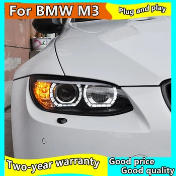 Car Styling caso de BMW M3 328i 335i 330i E92 E93 2006-2012 Faros LED LED Faro H7 D2H HID Ojo de Angel Bi Xenón Haz