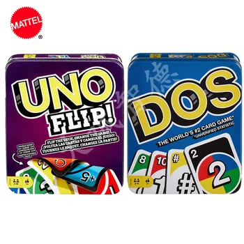 Mattel Juego UNO : Flip & Dos de Estaño Divertido Juego de mesa de Alta Diversión Multijugador Juego de Juguete Juegos de cartas juego de cartas uno