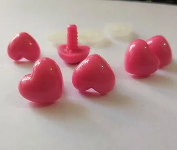16x18mm de color rosa en forma de corazón de juguete de la nariz de la seguridad del juguete de la nariz con duro de la lavadora para el bricolaje muñeca de la felpa hallazgos, 20pcs/lote