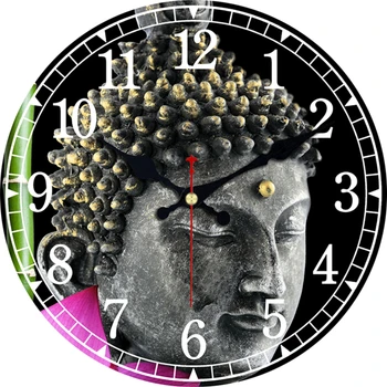 MEISTAR Vintage Reloj de Madera de Buda Diseño de la Silenciosa Sala de estar de la Cocina de la Decoración del Hogar, Relojes de Pared de Arte de Grandes Relojes de Pared 2018