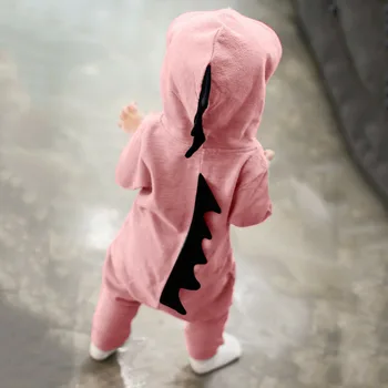 Moda Bebé Recién nacido Niño Niña Mameluco con Capucha Mono Niños Ropa en 3D de Dinosaurios Traje de Verano Bebé Pijama Enterizo de Regalo