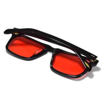 Robert Downey Gafas de sol para el rojo de la lente de gafas de Moda Retro de los Hombres Gafas de sol de la Marca del Diseñador de Gafas de montura de Acetato