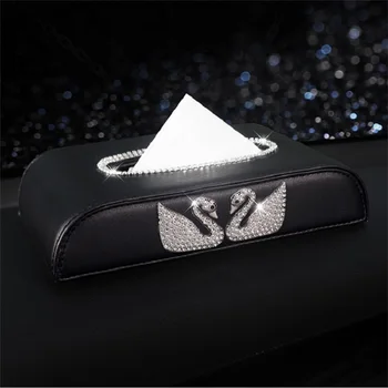 Interior del coche de Tejido Napking Caja 1PCS de Diamante de Cristal de Decoración Accesorios de Tejido Napking Titular