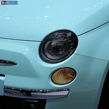 Faro del coche de la Película Protectora de los Faros de Restauración Transparente Negro TPU de la etiqueta Engomada Para el Fiat 500 Abarth 2013-2020 Accesorios