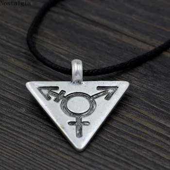 Gratis en el Buque Negro Oscuro Transgénero Collar Masculino Femenino Símbolo de Triángulo Gay Colgante de Estaño LGBT del Orgullo Gay, Colgante, Collar De Gay