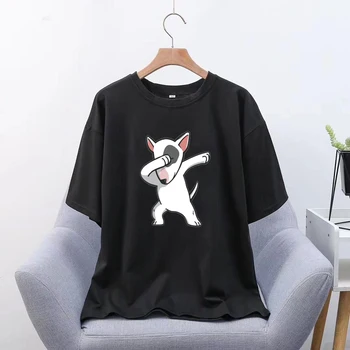 English Bull Terrier Camiseta de Harajuku las Mujeres de los años 90 Divertido Vintage Camiseta Ullzang Gráfico T-Shirt Top Camisetas Mujer Ropa