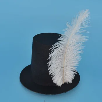Las mujeres de la Muchacha de Negro Mini Top Hat pinza de Pelo de la Boda de la Fiesta de Carnaval de la Pluma del Sombrero de Base de BRICOLAJE Artesanal de Accesorios para el Cabello de regalo de Cumpleaños