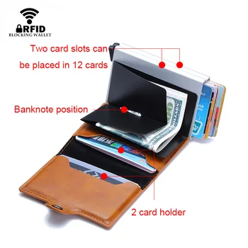 Rfid Protección de Bloqueo de los Hombres de identificación de la Tarjeta de Crédito Titular de la Cartera de Cuero de Metal de Aluminio de Negocios de Tarjeta Bancaria en el Caso de Tarjeta de crédito Titular de la tarjeta