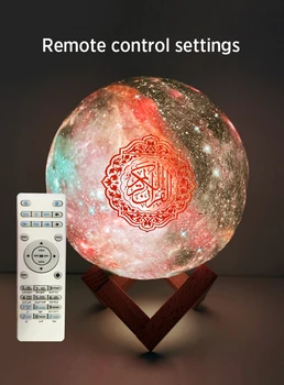 Musulmán Dropshipping Impresión 3D de la Estrella de la lámpara Inalámbrica Corán Altavoz Bluetooth de colores remoto Táctil LED de Luz de Altavoces Bluetooth