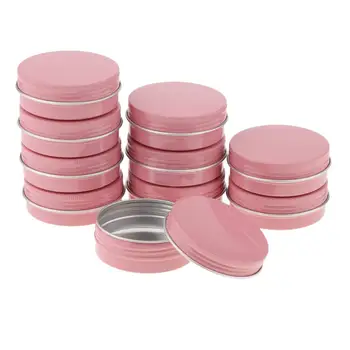 10Pcs 60 ml de Aluminio Redondo de Cosméticos Crema de Vacío Envases Bálsamo Labial Tarros de Hojalata con Tapa de rosca Plata/Rosa