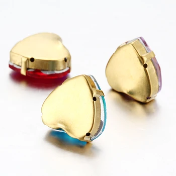 AB en forma de Corazón de color Mezclado de Cristal de las planas de Strass de Coser diamantes de Imitación de Artesanía de Navidad de la Decoración de prendas de Ropa