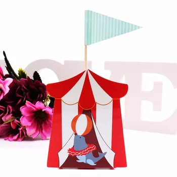 De dibujos animados de candy box Circo bombonera Tema de la Fiesta de Cumpleaños de regalo paquete de invitados de la boda paquete de regalo para los invitados