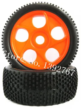 2Pcs Neumáticos de Goma & Llanta Neumáticos 112mm*43 mm Adaptador Hexagonal de 17 mm Para 1/8 RC Nitro Poder Buggy Coche de Control Remoto HPI HSP