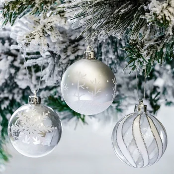 6cm Bola de Navidad Adornos de Árbol de Navidad Bolas Colgantes de Adornos para la Fiesta de la Boda Decoración de Año Nuevo de Parte Festiva Suministros