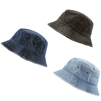 2020 Unisex de la Moda de Algodón de Mezclilla Sombrero de Cubo Campaniform Mujeres Hombres Pescador del Depósito de Lavado de Poliéster Sombrero 1PCS Casquette