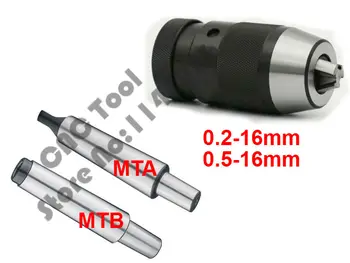 1SET Portabrocas 0.2-16 mm 0.5-16mm B18 con morse tapper arbor MT1/MT2/MT3/MT4 3-16mm de Bloqueo Automático Chuck Auto Apriete chuck