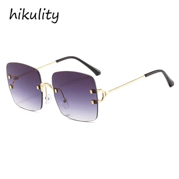Aleación de montura cuadrada de gafas de sol para mujer 2020 nueva marca de lujo de gradiente de gafas de sol de mujer de la vendimia de remache de las gafas de tonos oculos