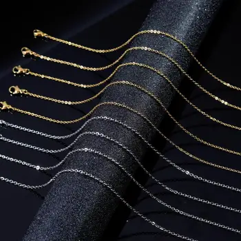 2 mm Collar de Acero Inoxidable de Enlace de la Cruz de la Cadena de Collares Para Hombres, Mujeres DIY de la Joyería Collar Con Broche de Langosta Traje de Encontrar