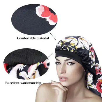A granel 10pcs/lot Largo Gorros para las mujeres de África femenina turbante para envolver la cabeza de dormir gorra de raso sedoso cabello bonnet trenza holgado TB-83A