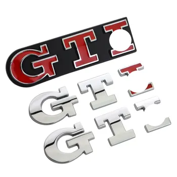 3d de Metal del Coche Pegatinas Insignia Emblema GTI Carta de Estilo de la Decoración Exterior de Todo el Cuerpo Tronco de la Cola Calcomanías de Accesorios de Automóvil