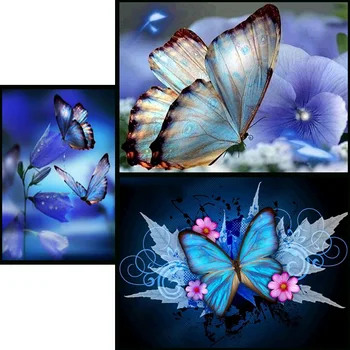 Lleno de Diamantes de Pintura de colores de la Mariposa de Bricolaje Bordado de Diamantes Mosaico hecho a Mano Kits Animal Patrón de Decoración para el Hogar