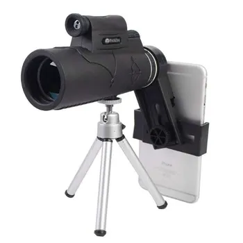 Potente monocular zoom 12x50 HD telescopio de visión nocturna óptica spyglass monóculo para francotirador caza, telescopio con láser