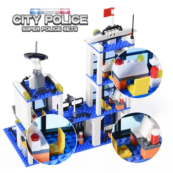 818pcs de Policía de la Ciudad de la Estación de SWAT Coche Bloques de Construcción Compatible Policía de la Ciudad de Ladrillos Chicos Amigos de Juguetes para los Niños Chicos Regalos