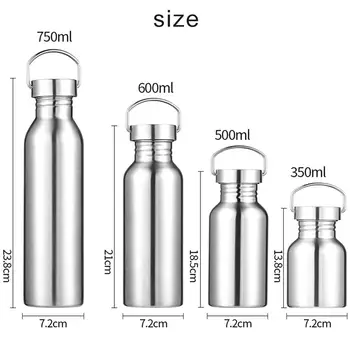 350/500/600/750 ML de Acero Inoxidable de Beber de la Botella Aislada Botella de plástico Durable Eco de la Botella de Agua a prueba de Fugas Botella de Deportes
