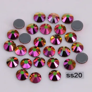 1440pcs/Lot de Alta Calidad ss20 (4.8-5.0 mm) arco iris-Rose-Gold Revisión Rhinestones / de Hierro En la parte Posterior Plana de Cristales