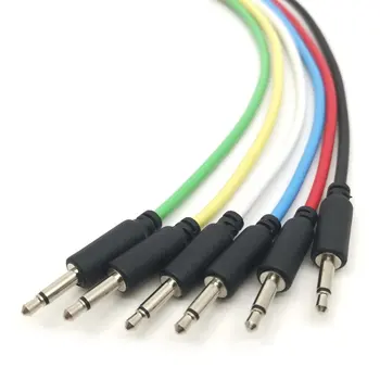 Mono de Cables Modulares - Black Jack TS 3.5 mm 1/8 de pulgada - Patch de Sintetizador Sintetizador Eurorack - Pack de 6