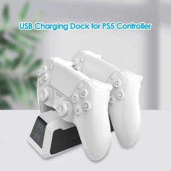 Doble Cargador Rápido para PS5 Controlador Inalámbrico USB 3.1 Tipo C, cargador, Dock Station para Sony PlayStation5 Joystick Gamepad