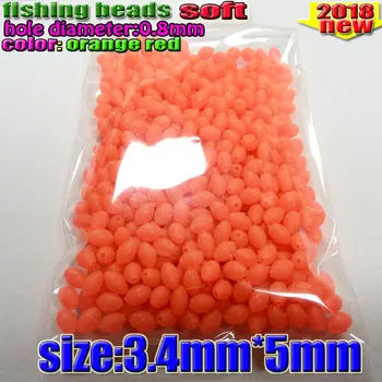 2018 fihsing de plástico luminoso de la pesca de perlas que brillan en la oscuridad 2*3 3*4----12*16mm más el tamaño de elegir el color es de un rojo naranja