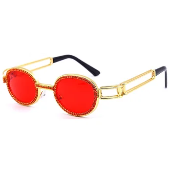 De la vendimia de la Personalidad de las Gafas de sol BrandDesigner Diamante de Gafas de sol de las Mujeres Steampunk Multicolor Rhinestone Tonos UV400 Oculos