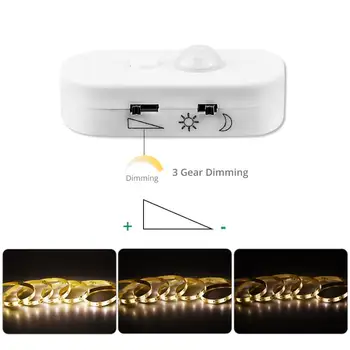 Smart Regulable, Sensor de Movimiento de PIR LED Franja de Luces USB Gabinete de Escaleras Armario de la Lámpara Impermeable de 5V Luz Dimmable de la Barra de Luz LED