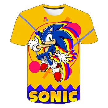 Bebé Niños y Niñas de Mario y camiseta de Sonic, el erizo de ropa de niños sonic camiseta de los Niños de Mario bros de Manga Corta de Verano Tops