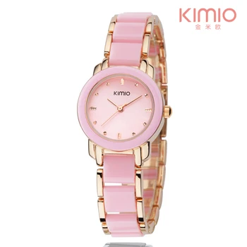 Kimio marca de Moda de lujo relojes de las Mujeres de cuarzo reloj de pulsera relojes de pulsera de acero inoxidable pulsera de las mujeres de los relojes con Caja de Regalo