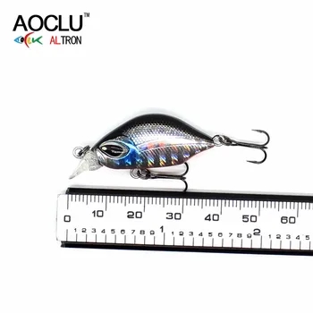 AOCLU wobblers 6 pcs/lote 6 Colores 3 cm de 3.0 g de Hundimiento Duro Cebo VIB Minnow de la Manivela de señuelos de Pesca 14# anzuelos VMC de envío gratis